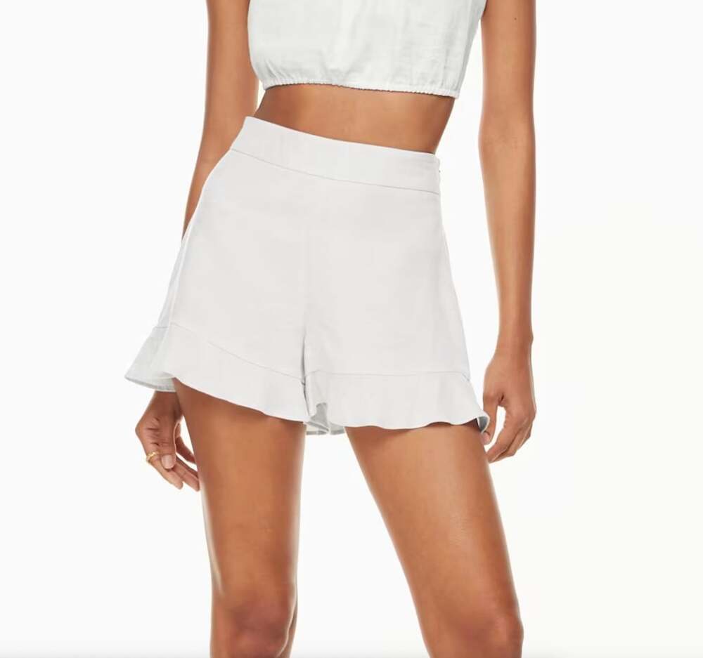 Aritzia Wilfred Arcadia Linen Short in White Size 10 Ruffles